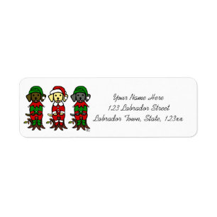 Christmas Three Lab Puppies Label