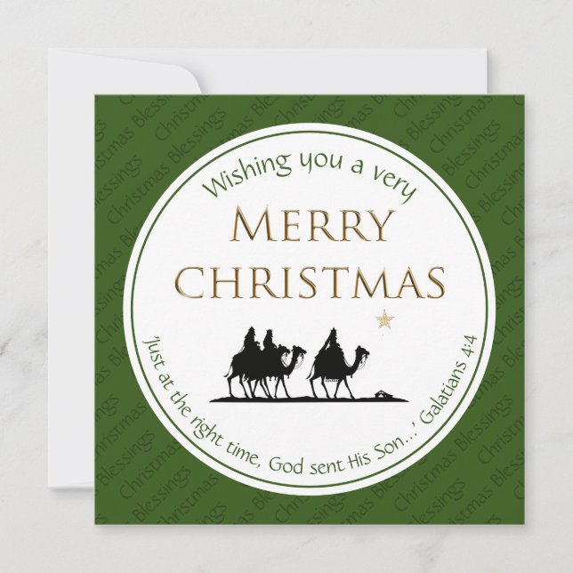CHRISTMAS Three Wise Men Festive Scripture Holiday Card (Front)
