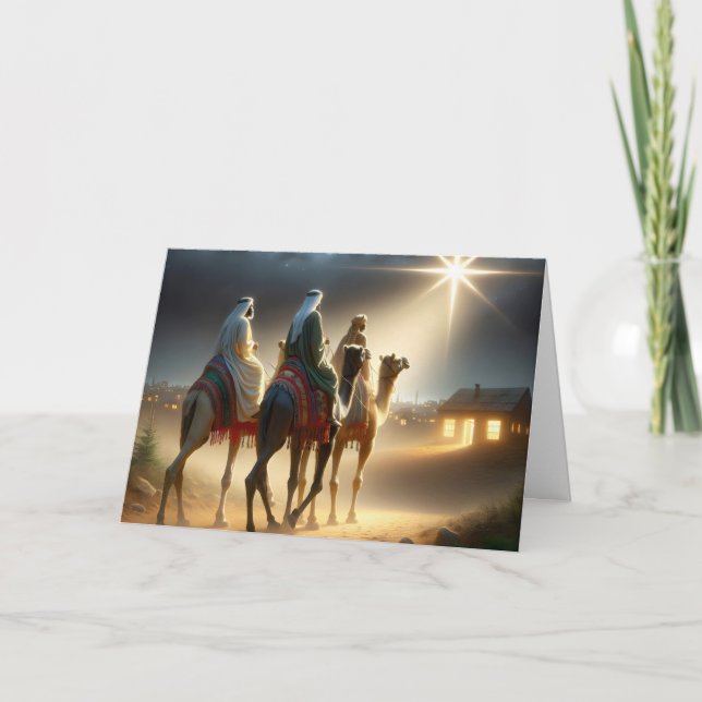 Christmas Three Wisemen Following a Star Card (Front)
