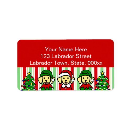 Christmas Three Yellow Labrador Puppies Label