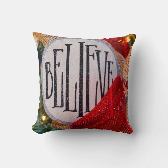 Christmas Throw Pillow/Believe Pillow (Front)