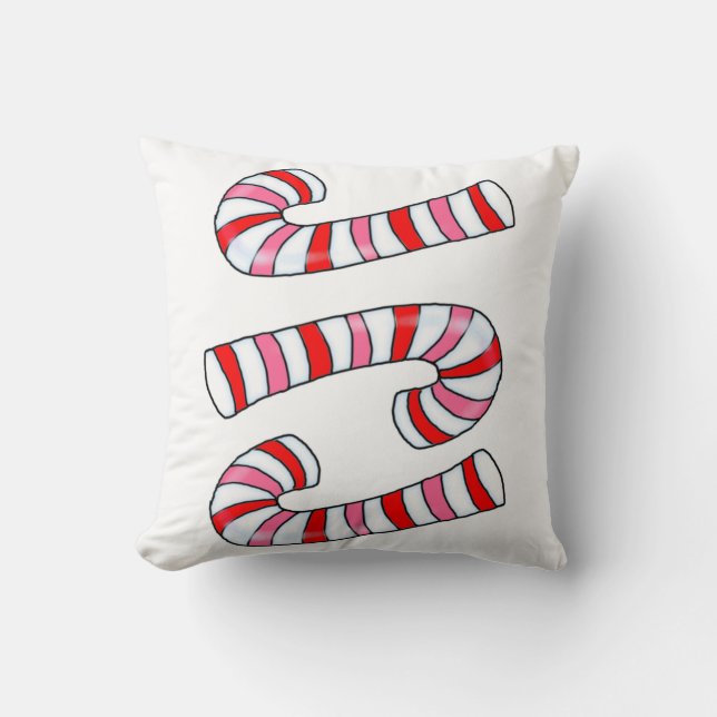 Christmas Throw Pillow, Candy Cane Throw Pillow (Front)