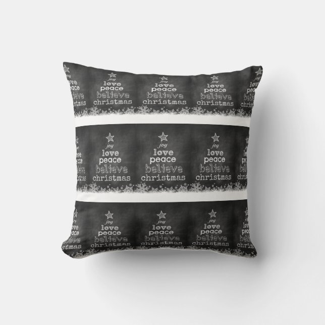 Christmas Throw Pillow/Chalkboard Art Pillow (Front)