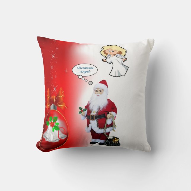Christmas Throw Pillow, Christmas Angel Pillow (Front)