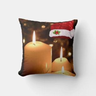 Christmas Throw Pillow, Christmas Candle Pillow