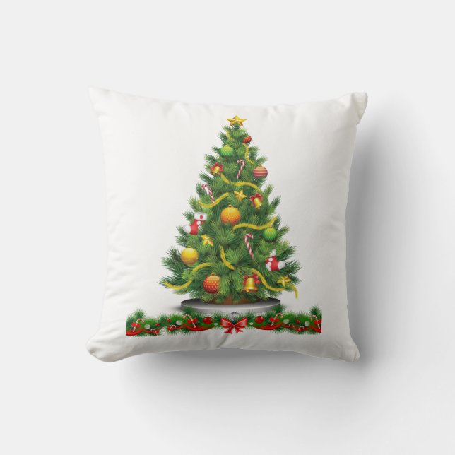 Christmas Throw Pillow, Christmas Tree Pillow (Front)