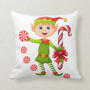 Christmas Throw Pillow, Elf Peppermint Pillow