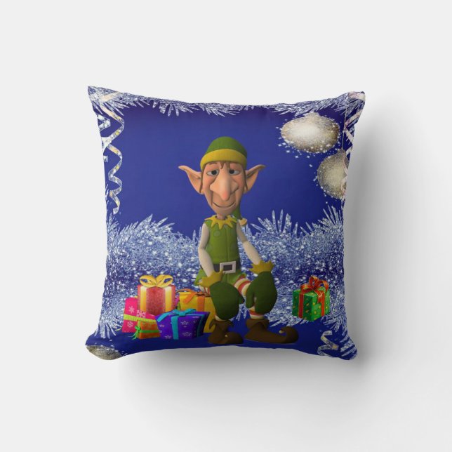 Christmas Throw Pillow, Elf Pillow (Front)