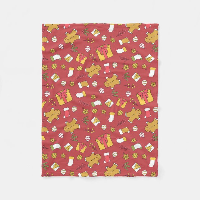 christmas throw pillow fleece blanket (Front)