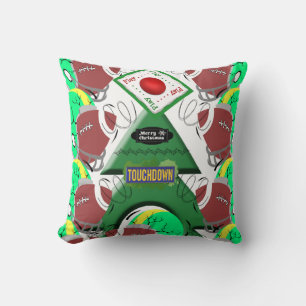 Christmas Throw Pillow, Football  Throw Pillow