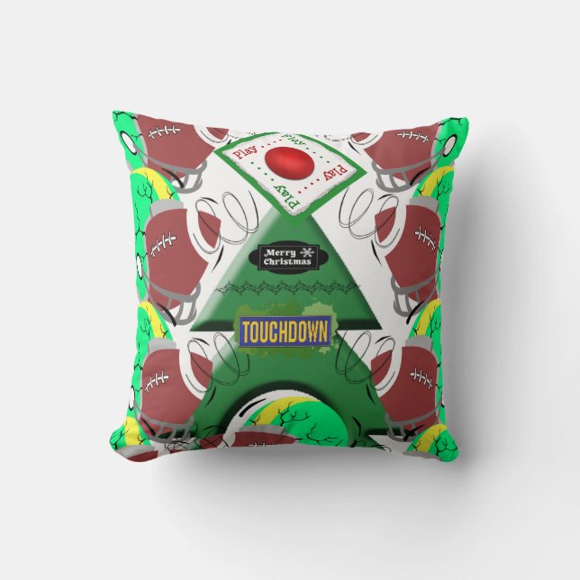 Christmas Throw Pillow, Football  Throw Pillow (Front)
