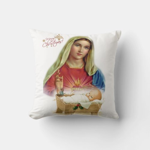 Christmas Throw Pillow Jesus Christ Throw Pillow