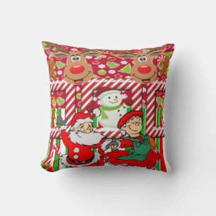 Christmas Throw Pillow, Mrs. Claus Santa Pillow