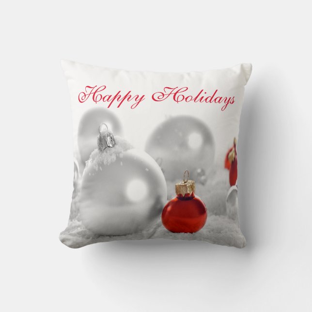 Christmas Throw Pillow/Ornaments and Snow Pillow (Front)