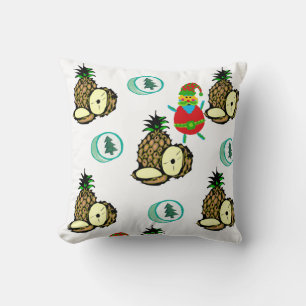 Christmas Throw Pillow, Penguin Santa Coconuts Throw Pillow