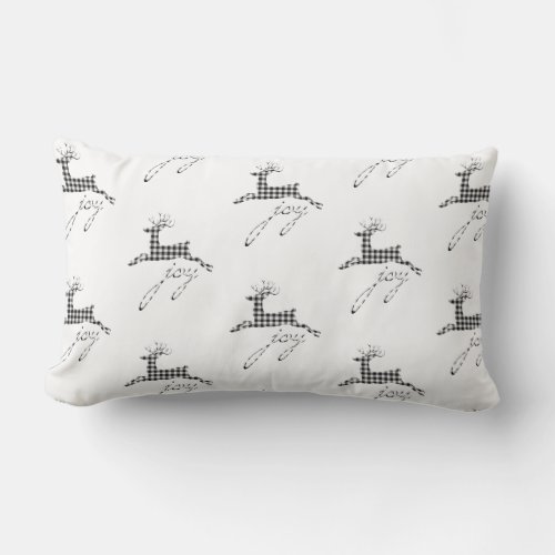 Christmas Throw Pillow_Plaid Joy Reindeer Lumbar Pillow