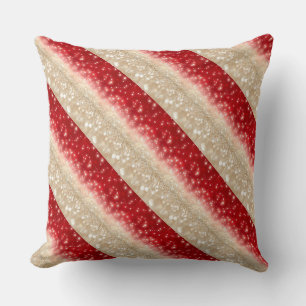 Christmas Throw Pillow/Red and Gold Glitter Pillow