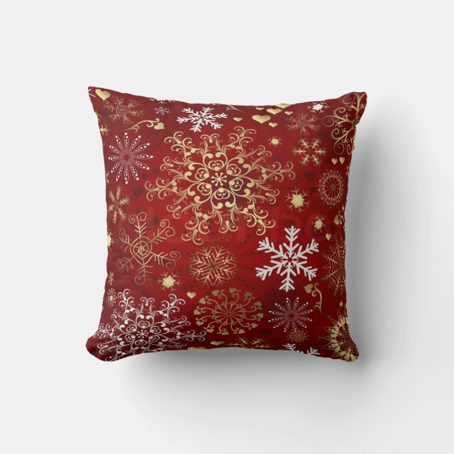 Christmas Throw Pillow/Snow Flakes Pillow (Front)