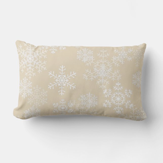 Christmas Throw Pillow-Snowflakes Lumbar Pillow (Front)