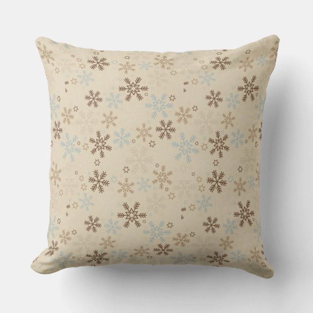 Christmas Throw Pillow-Snowflakes Pillow (Front)