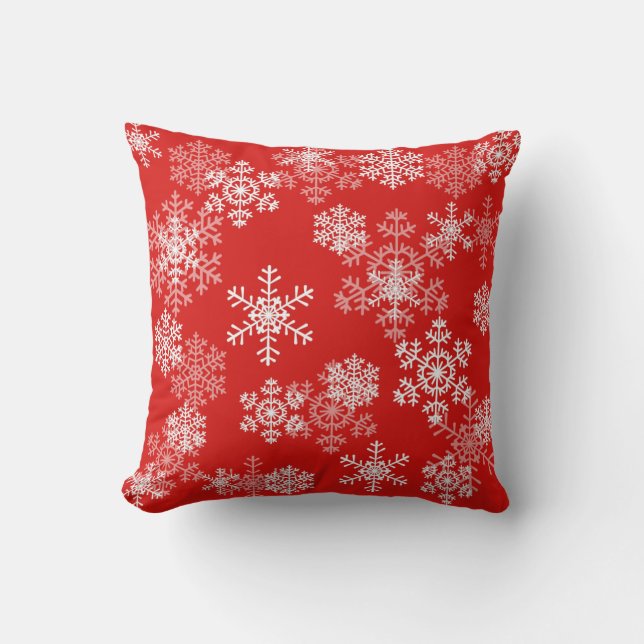 Christmas Throw Pillow-Snowflakes Pillow (Front)