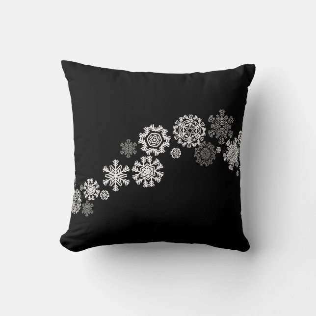Christmas Throw Pillow-Snowflakes Pillow (Front)
