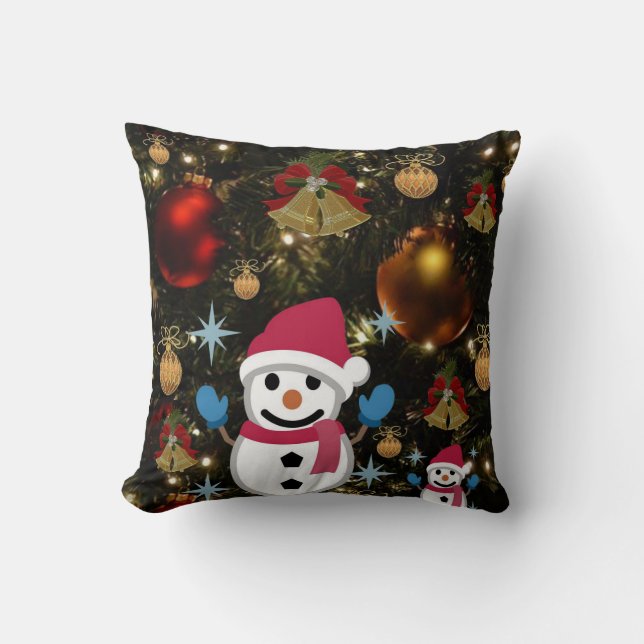 Christmas Throw Pillow Snowman (Front)