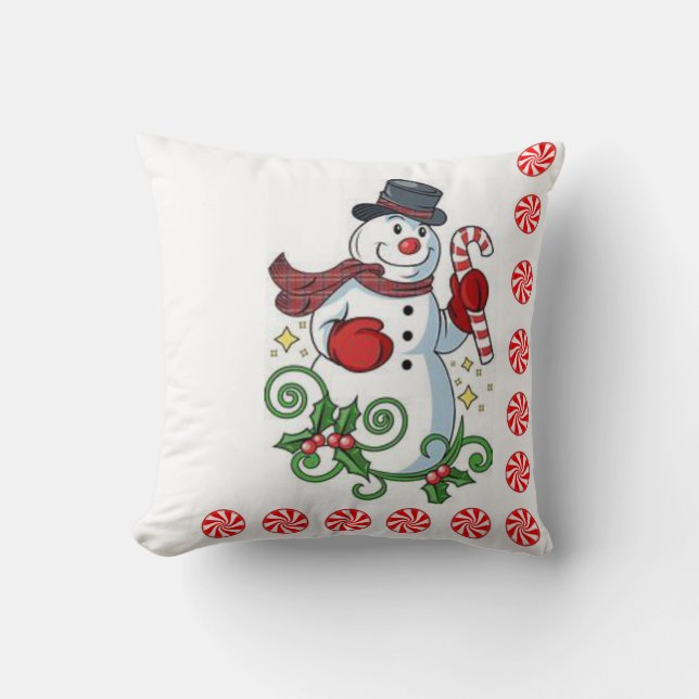 Christmas Throw Pillow Snowman (Front)