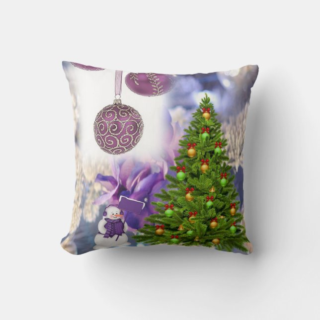 Christmas Throw Pillow Snowman (Front)