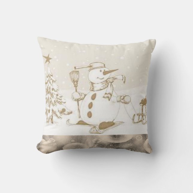 Christmas Throw Pillow Snowman (Front)