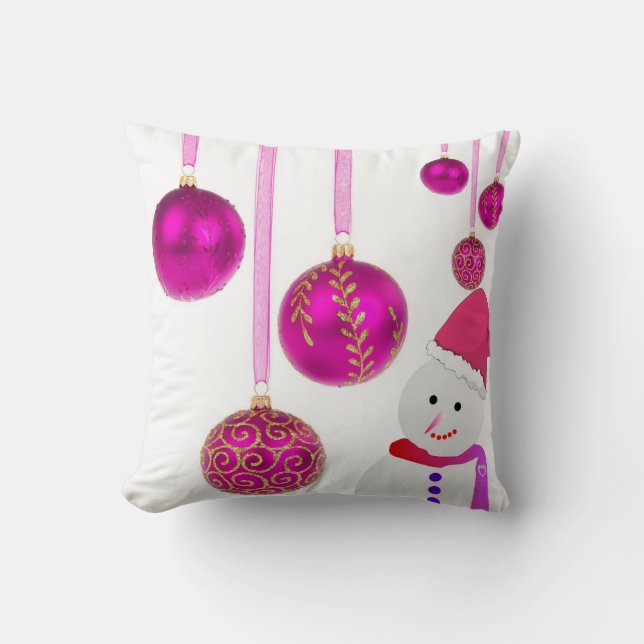 Christmas Throw Pillow Snowman (Front)