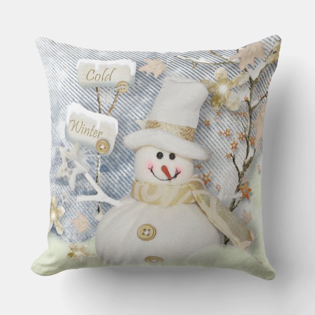 Christmas Throw Pillow/Snowman Pillow (Front)