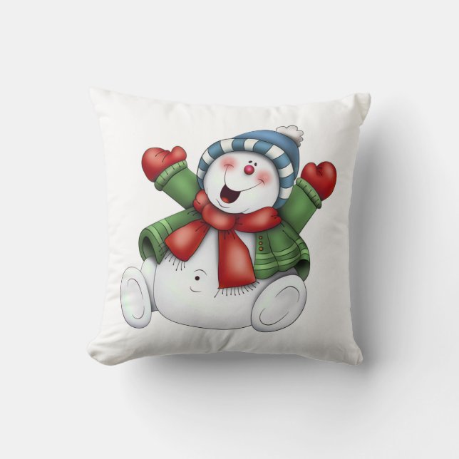 Christmas Throw Pillow/Snowman Throw Pillow (Front)