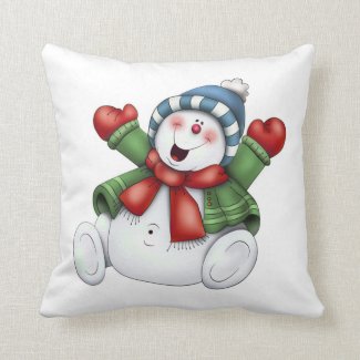 Christmas Throw Pillow/Snowman Throw Pillow