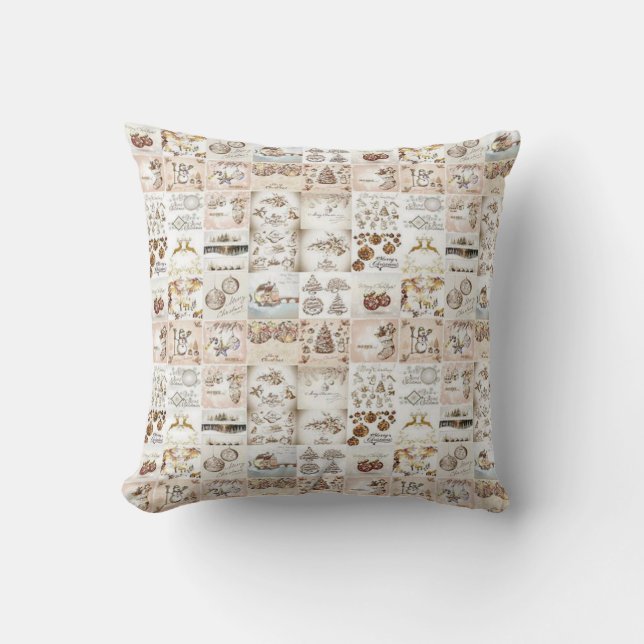 Christmas Throw Pillow, Vintage Pillow (Front)