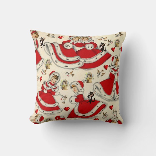 Christmas Throw Pillow, Vintage Pillow (Front)