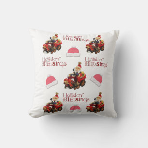 Christmas Throw Pillow, Vintage Santa Blessings Pillow