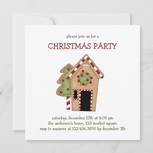 Christmas Thyme  Gingerbread House Invitation