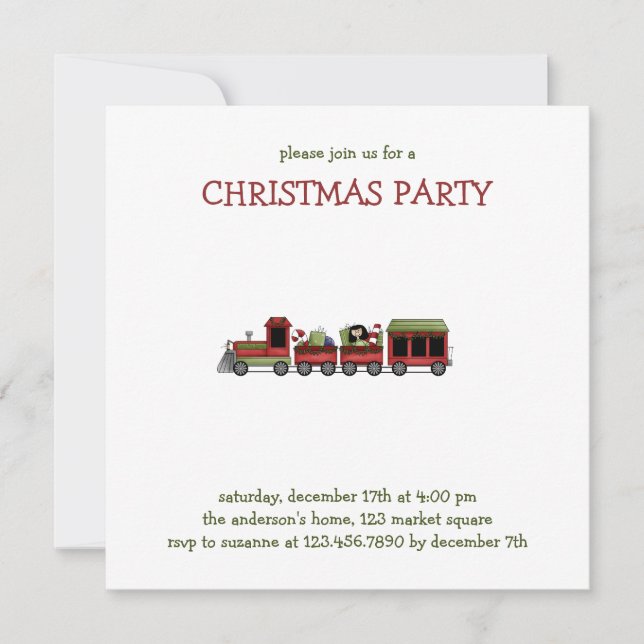 Christmas Thyme · Toy Train Invitation (Front)