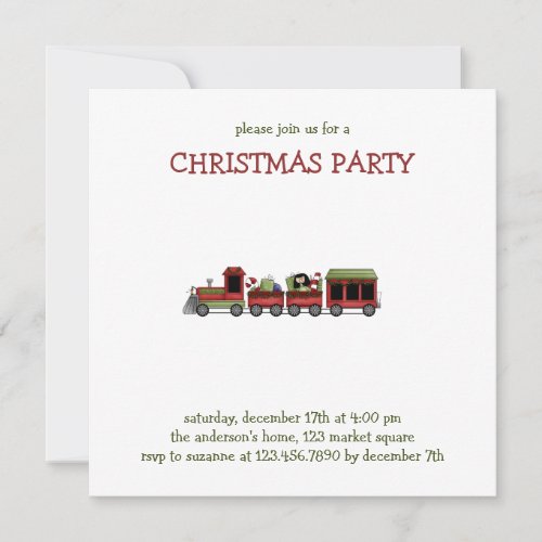 Christmas Thyme  Toy Train Invitation