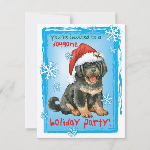 Christmas Tibetan Mastiff Invitation