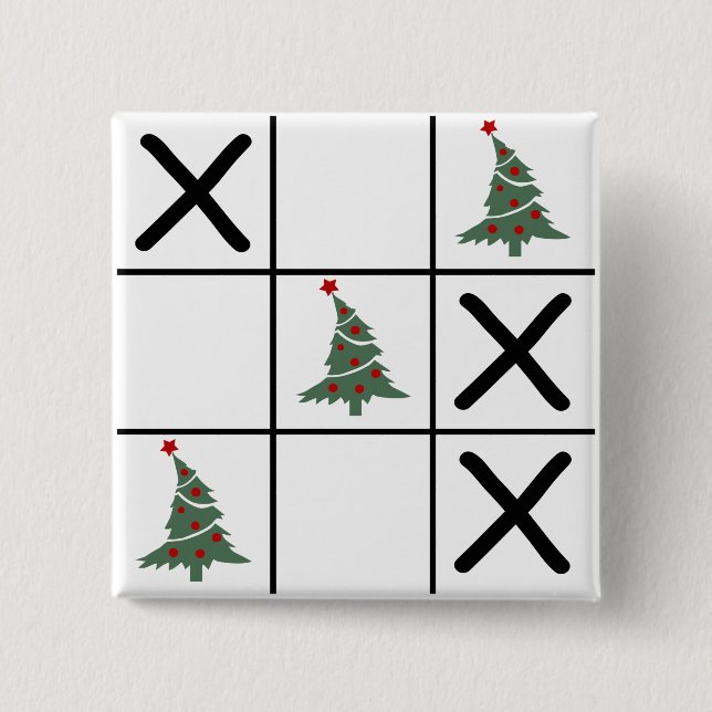 Christmas Tic Tac Toe Button (Front)