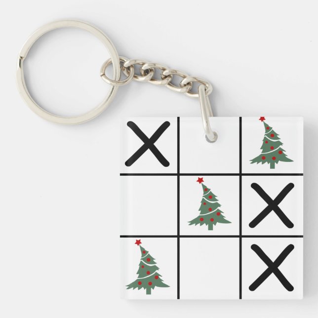 Christmas Tic Tac Toe Keychain (Front)