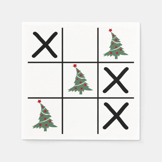 Christmas Tic Tac Toe Napkins (Front)