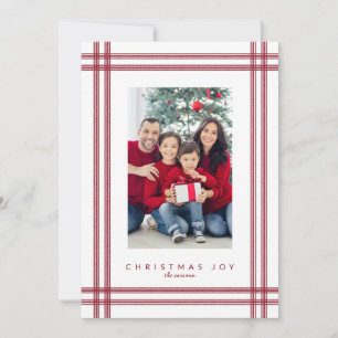 Christmas ticking stripe frame holiday multiphoto card