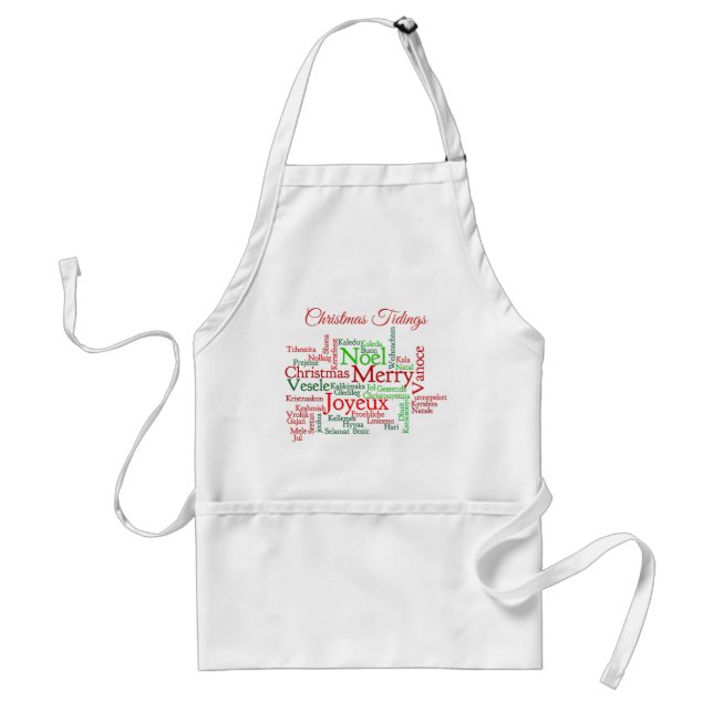 Christmas Tidings Around The World Adult Apron (Front)