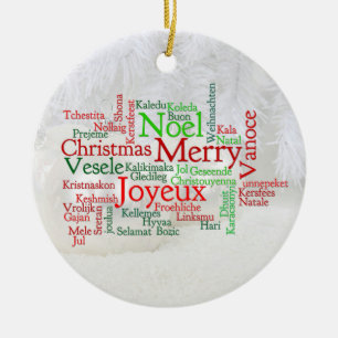 Christmas Tidings Around The World Ceramic Ornament