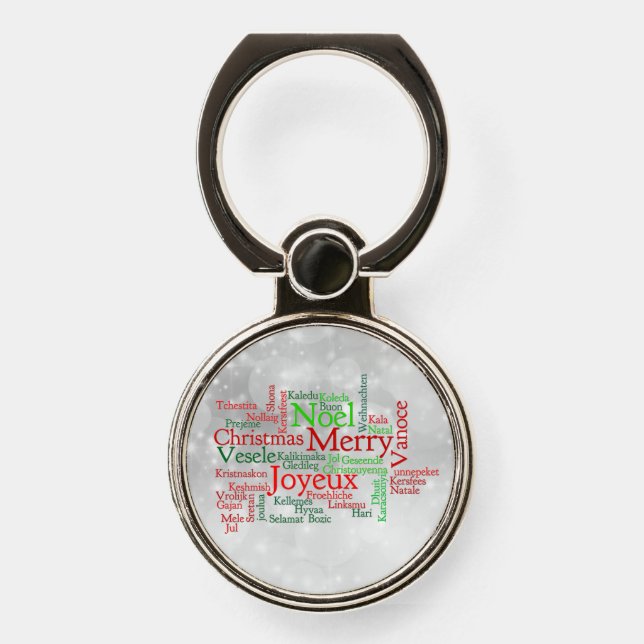 Christmas Tidings Around The World Phone Ring Stand (Front)