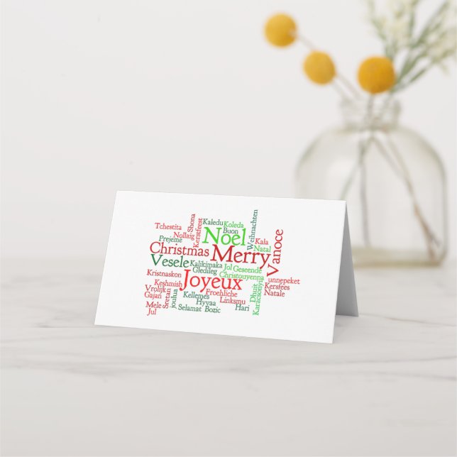 Christmas Tidings Around The World Place Card (Front)