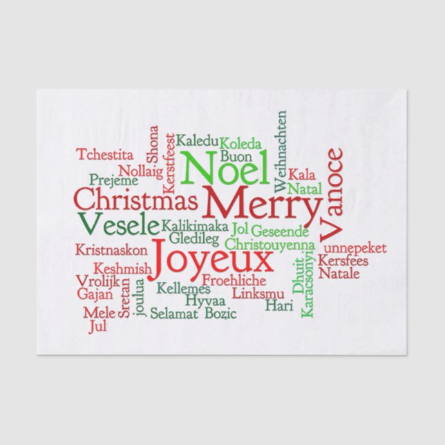 Christmas Tidings Around The World Tissue Paper (Front)